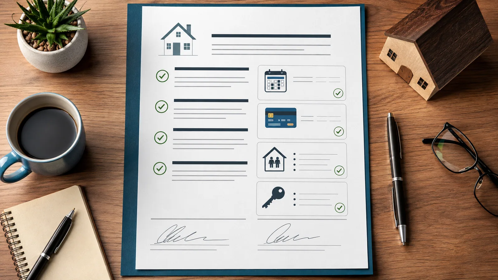 Vacation rental agreement review showing property, dates, payment, occupancy, access and signatures