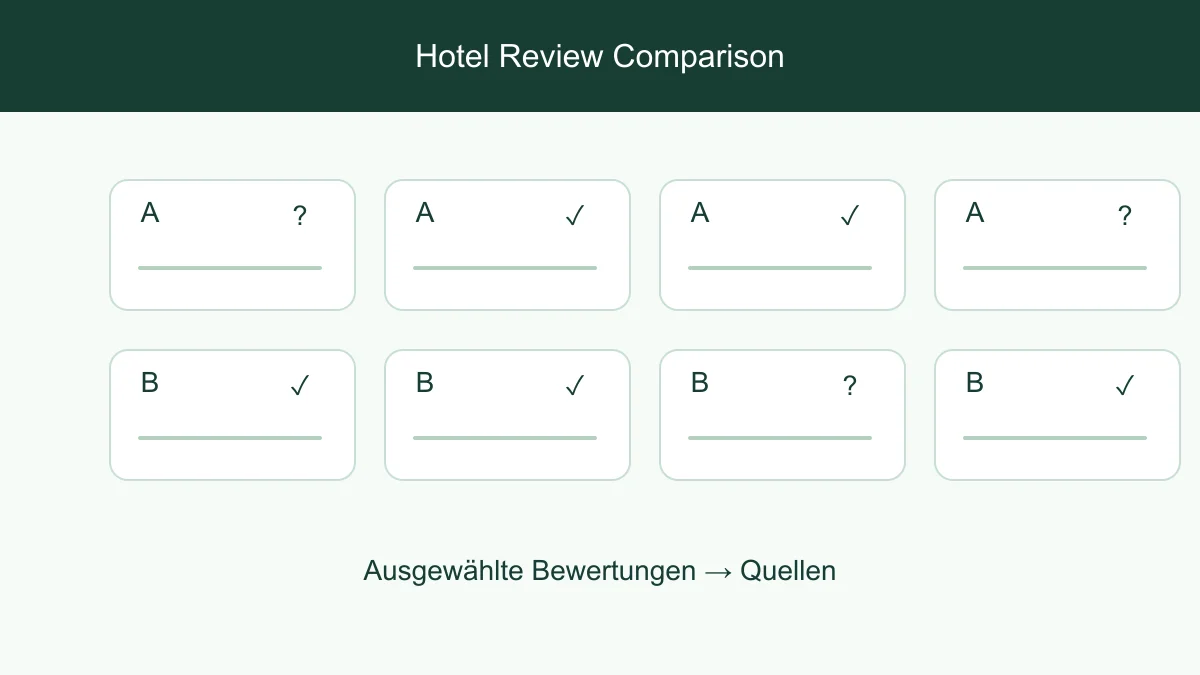 Getrennte Bewertungsstichproben mit Beibehaltung der Hotelzuordnung und Bewertungsdaten