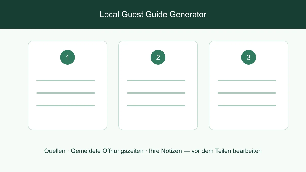 Gastgeber prüfen die Quellen der Orte, bevor sie Notizen in einen Gäste-Guide aufnehmen