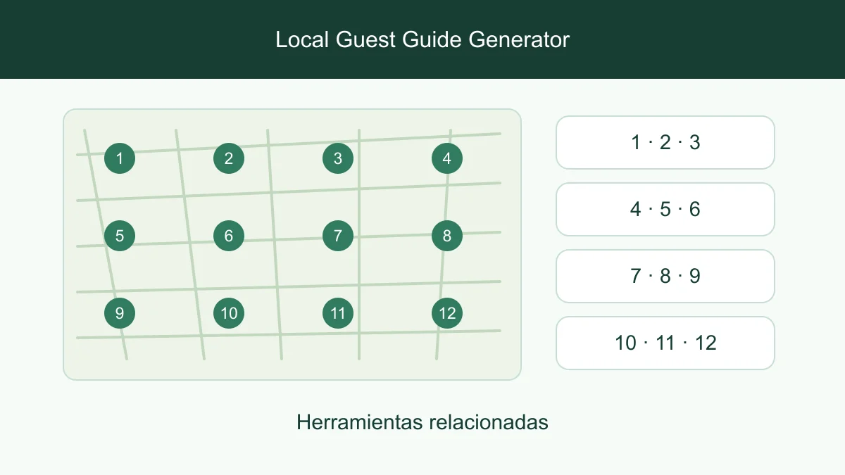 Recomendaciones del barrio agrupadas en cafeterías, compra de proximidad, farmacias y atracciones