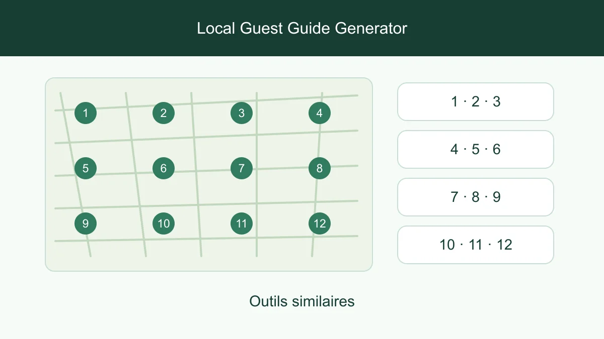 Recommandations de quartier regroupées en cafés, épiceries, pharmacies et attractions