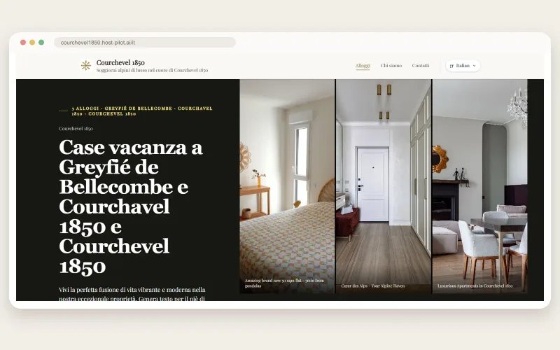 alternativa a Lodgify. Sito per gli ospiti e guida digitale creati da dati verificati dell’annuncio