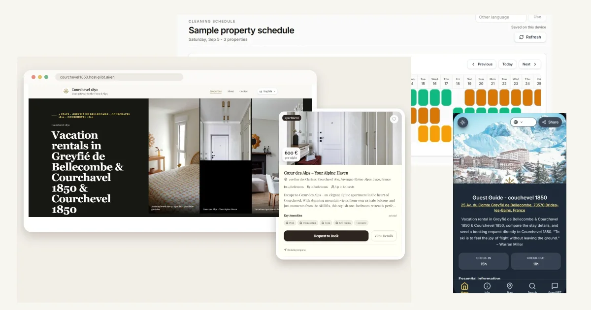 OwnerRez alternative. Host Pilot workspace showing the operating information behind this decision