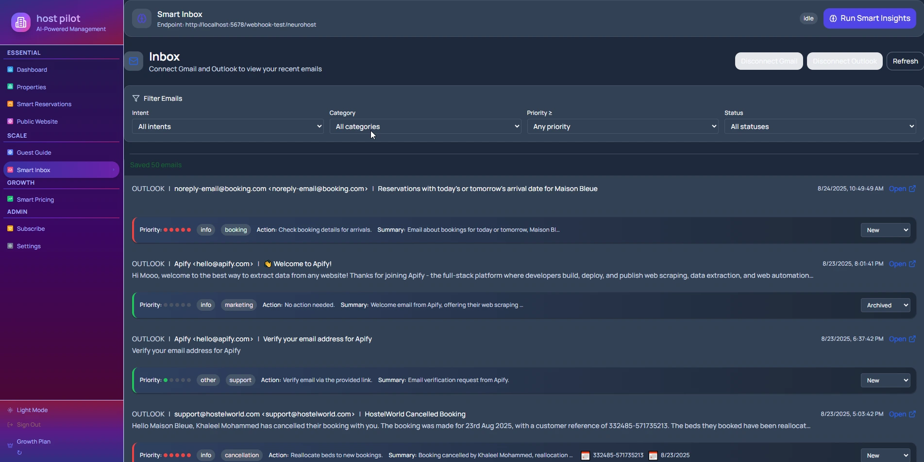 HostGPT smart inbox context