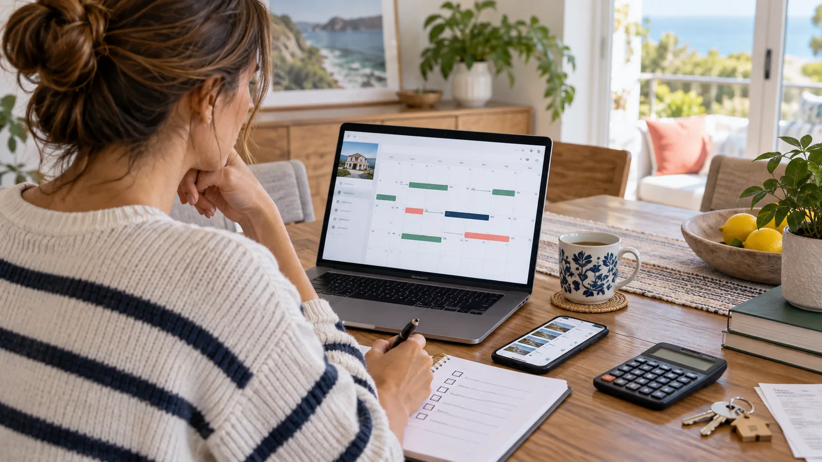 Vacation-rental host comparing calendar, communication, pricing, and operations tools