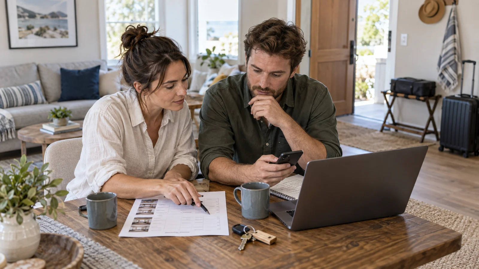 Small rental team reviewing booking, messaging, and turnover operations