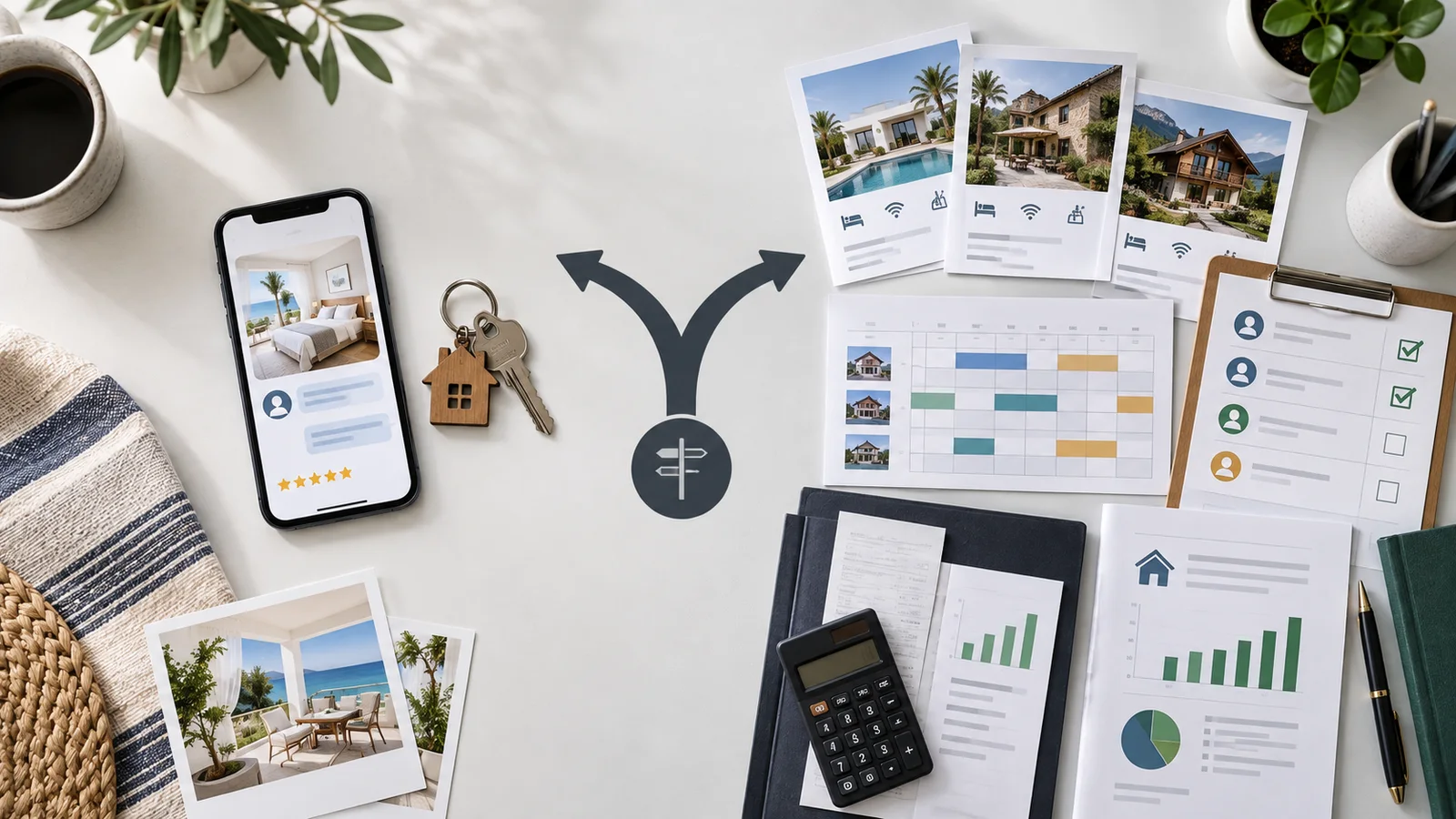 Decision point between a lightweight guest-experience workflow and a comprehensive vacation-rental PMS