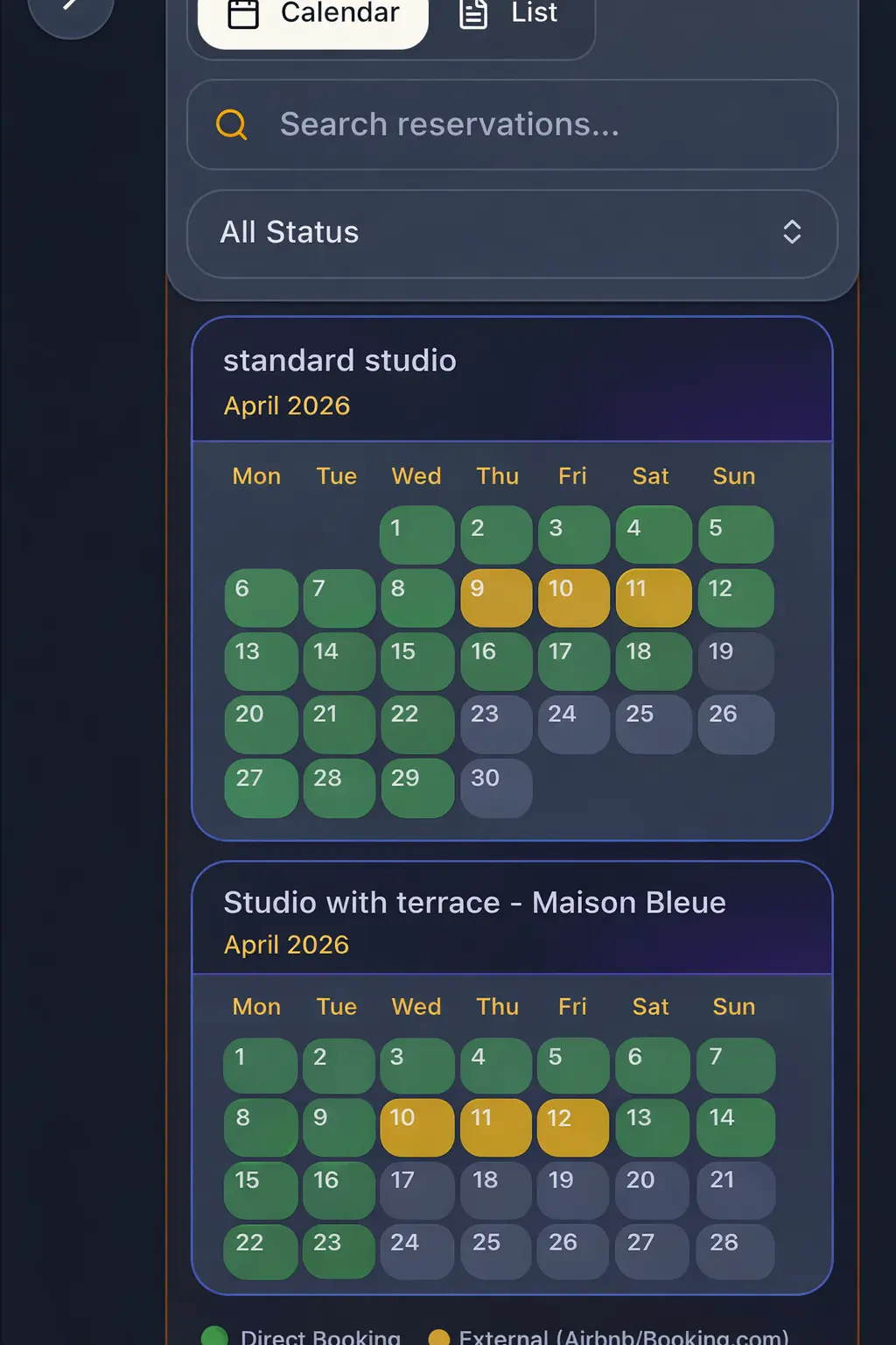 Airbnb reservations after automation with higher occupancy and faster booking management