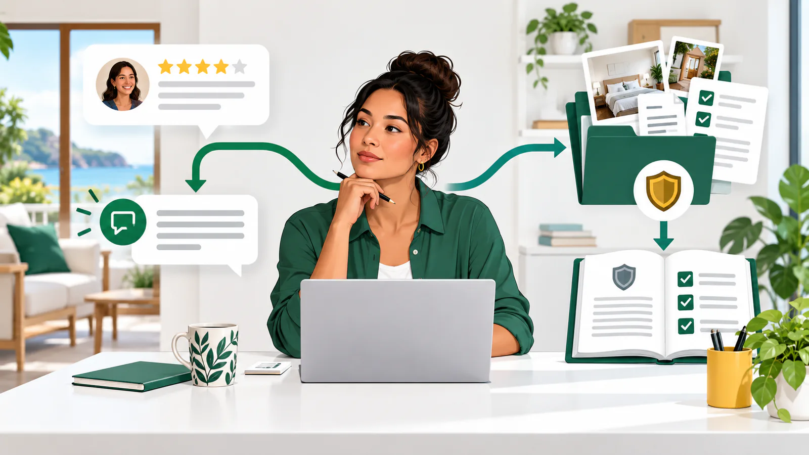 Flusso decisionale tra rispondere pubblicamente e contestare una recensione Airbnb