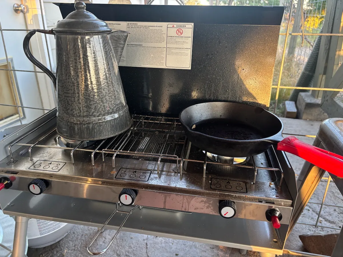 New Camplux propane stove and grill. at Panoramic View Campsite – bring your own tent or small camper in Hidden Valley Lake