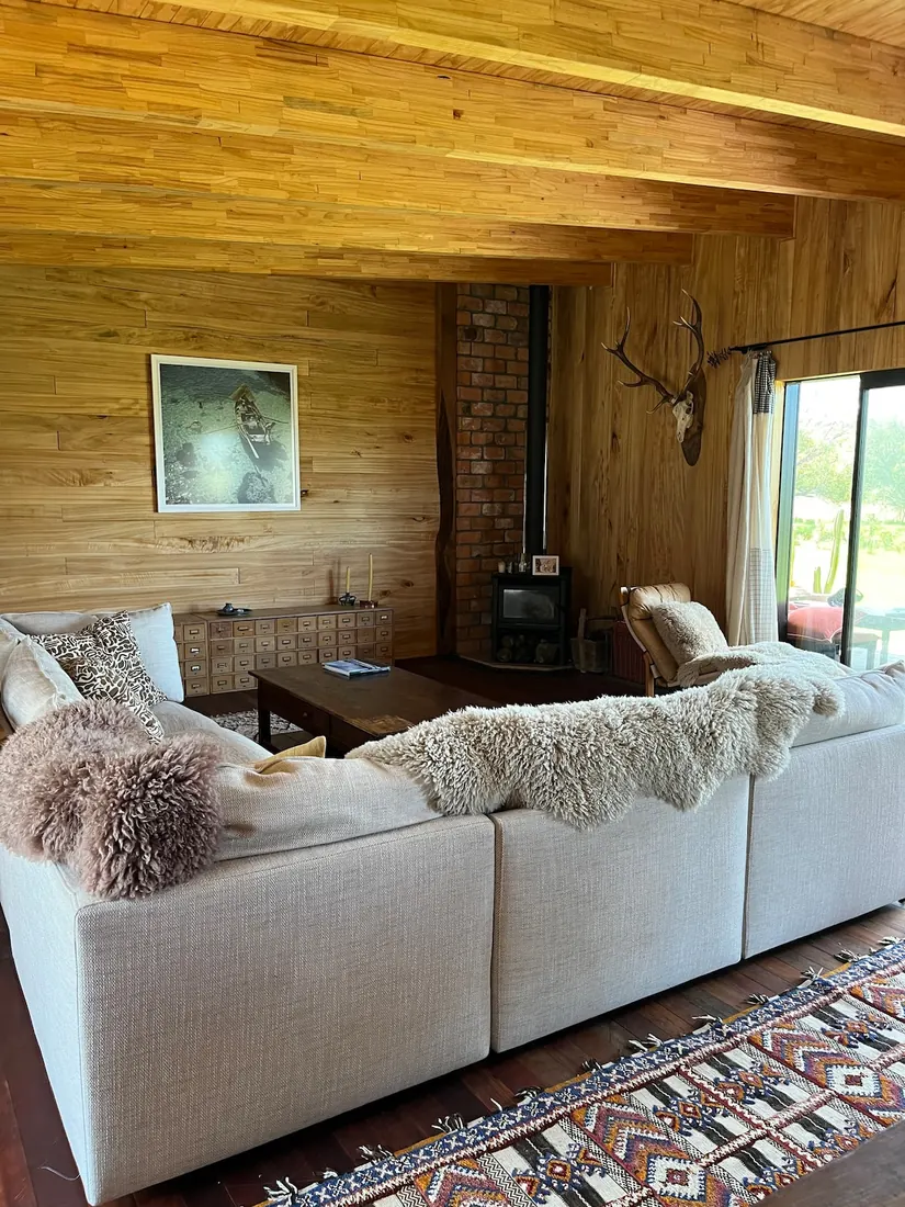 Lounge area at New Chums in Whangapoua